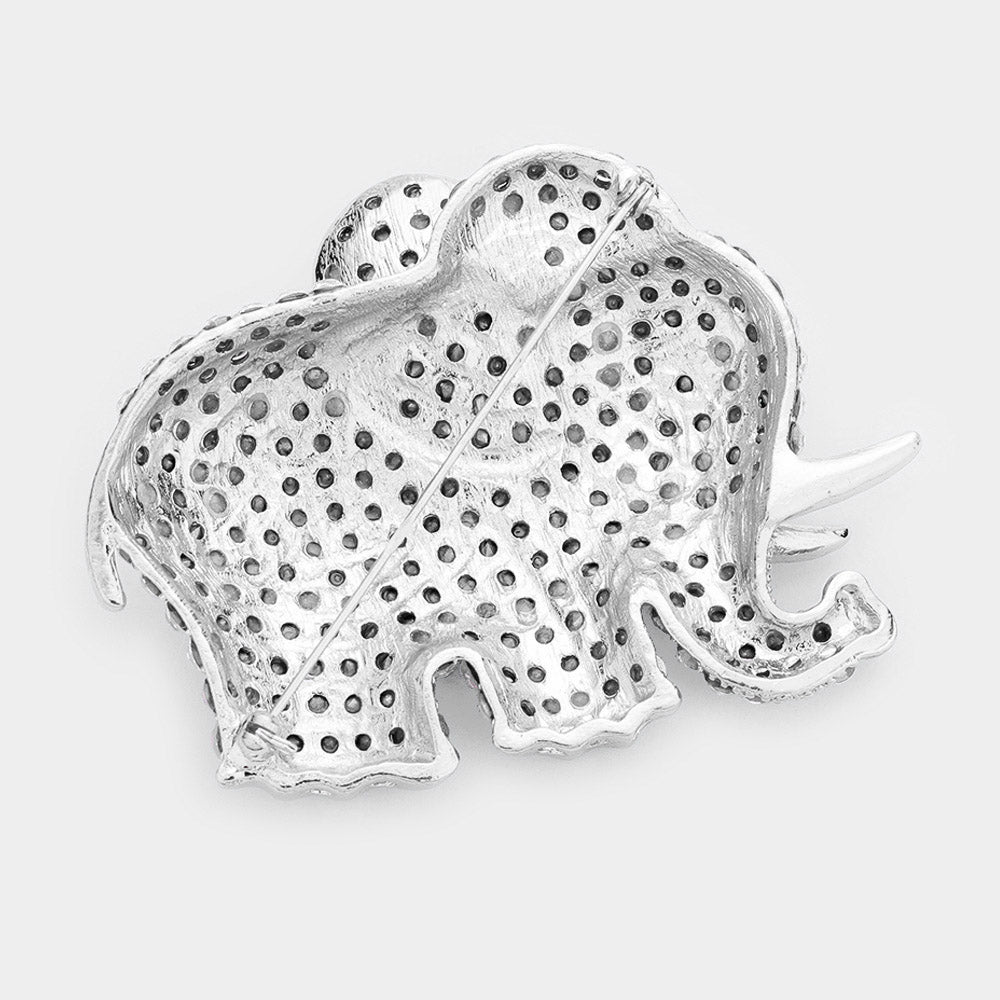 iLLASPARKZ Rhinestone Pave Elephant Pin Brooch