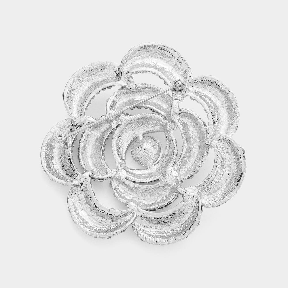 iLLASPARKZ Stone Paved Rose Pin Brooch