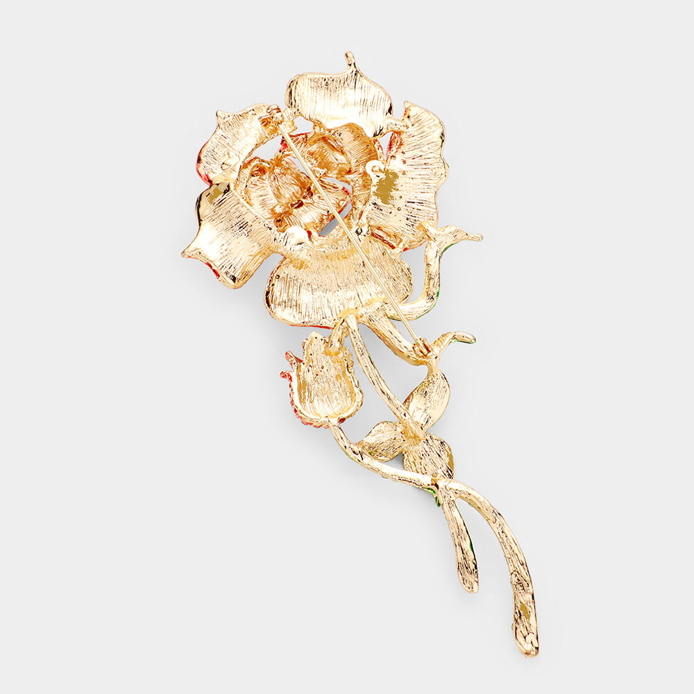 iLLASPARKZ Crystal Rhinestone Embellished Rose Pin Brooch