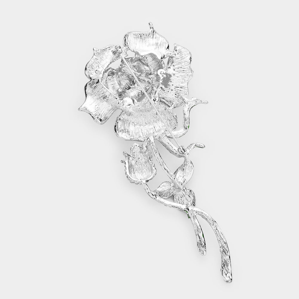 iLLASPARKZ Crystal Rhinestone Embellished Rose Pin Brooch