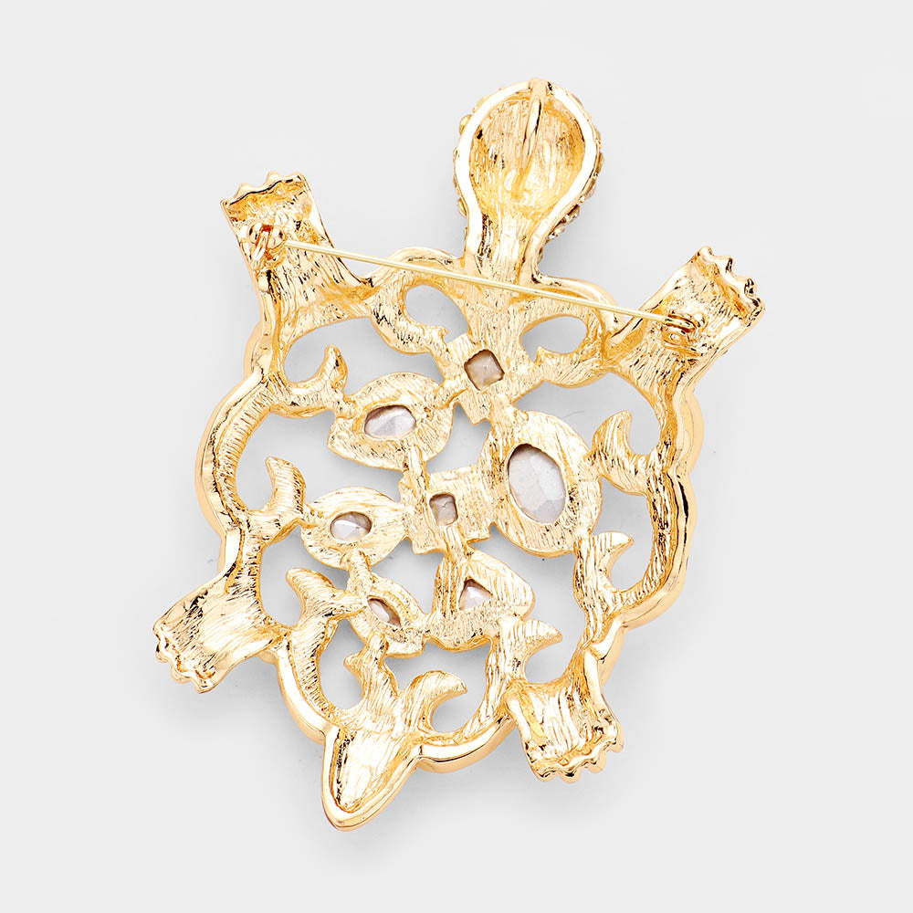 iLLASPARKZ Turtle Crystal Rhinestone Brooch / Pendant