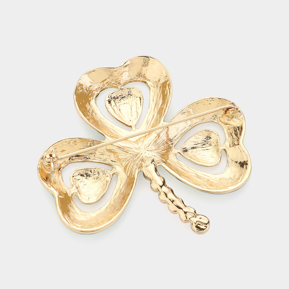 iLLASPARKZ Lacquered clover brooch