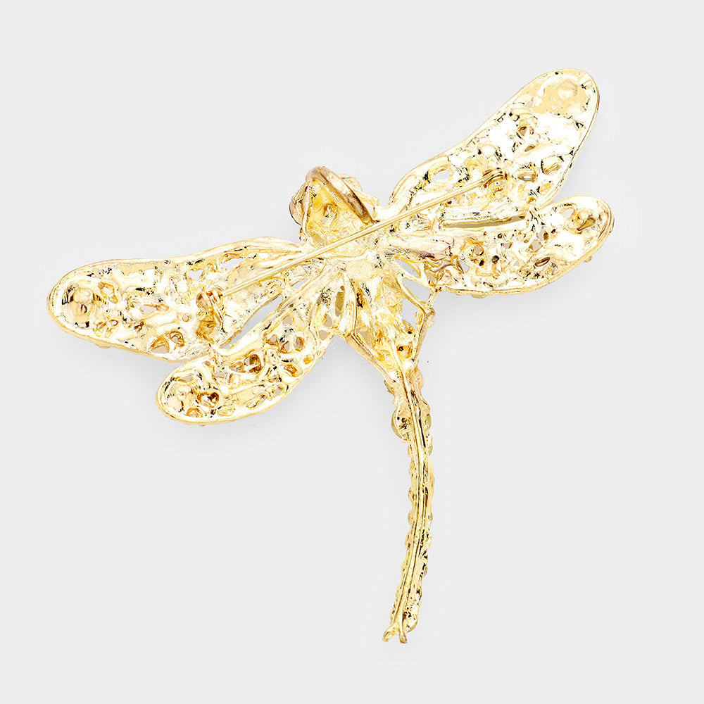 iLLASPARKZ Crystal Rhinestone Dragonfly Brooch / Pendant