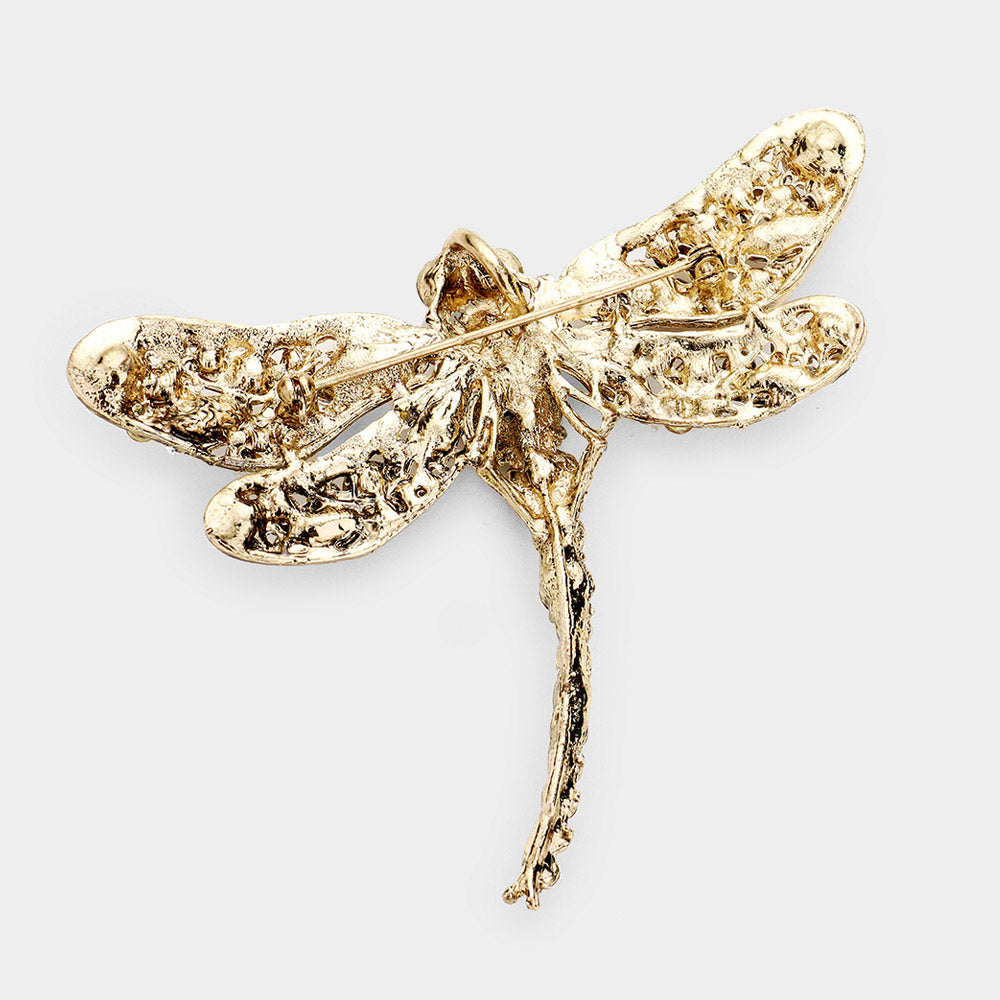 iLLASPARKZ Crystal Rhinestone Dragonfly Brooch / Pendant