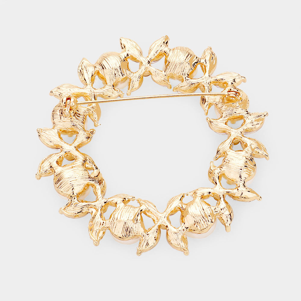 iLLASPARKZ Pearl Crystal Floral Pin Brooch