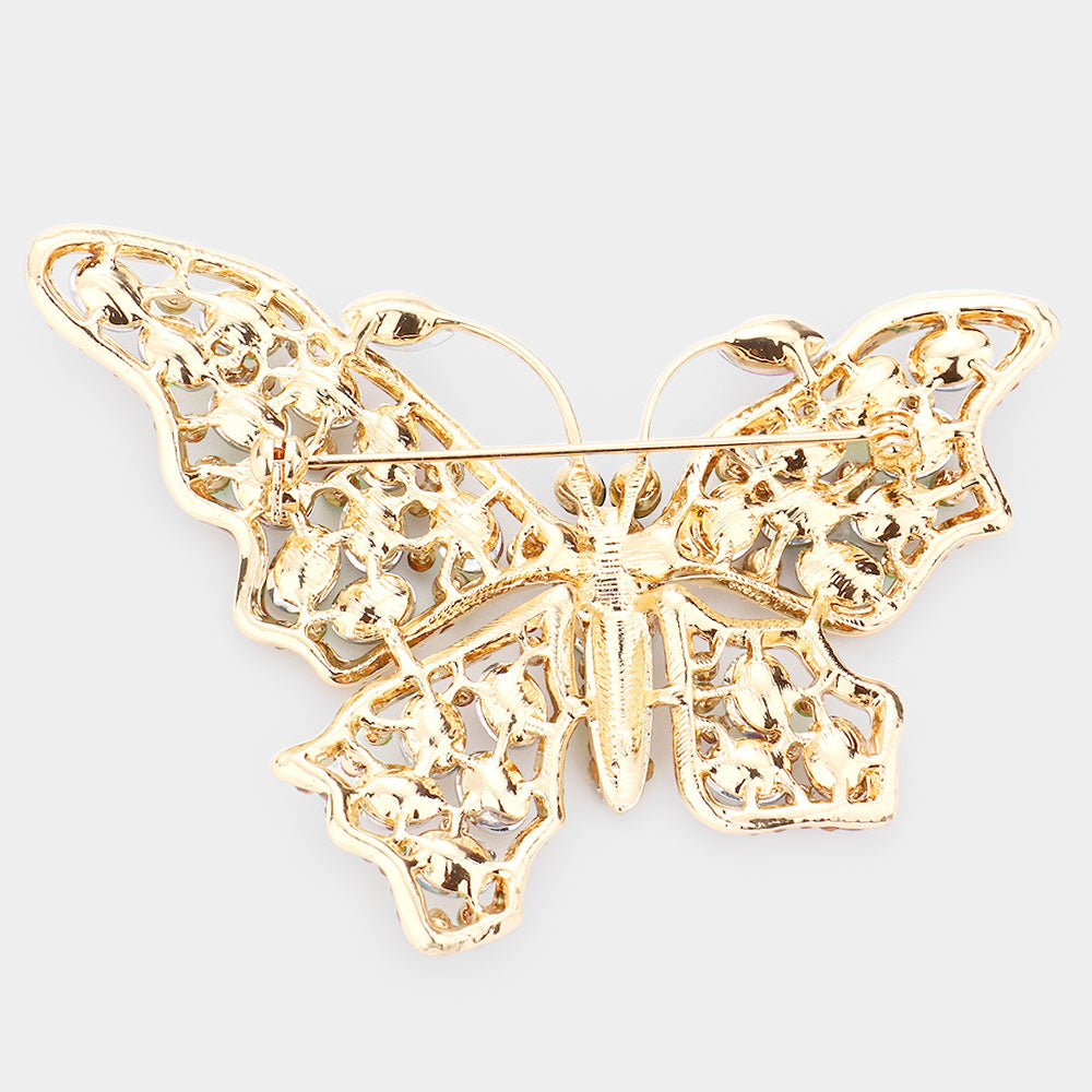 iLLASPARKZ Multi Stone Butterfly Pin Brooch