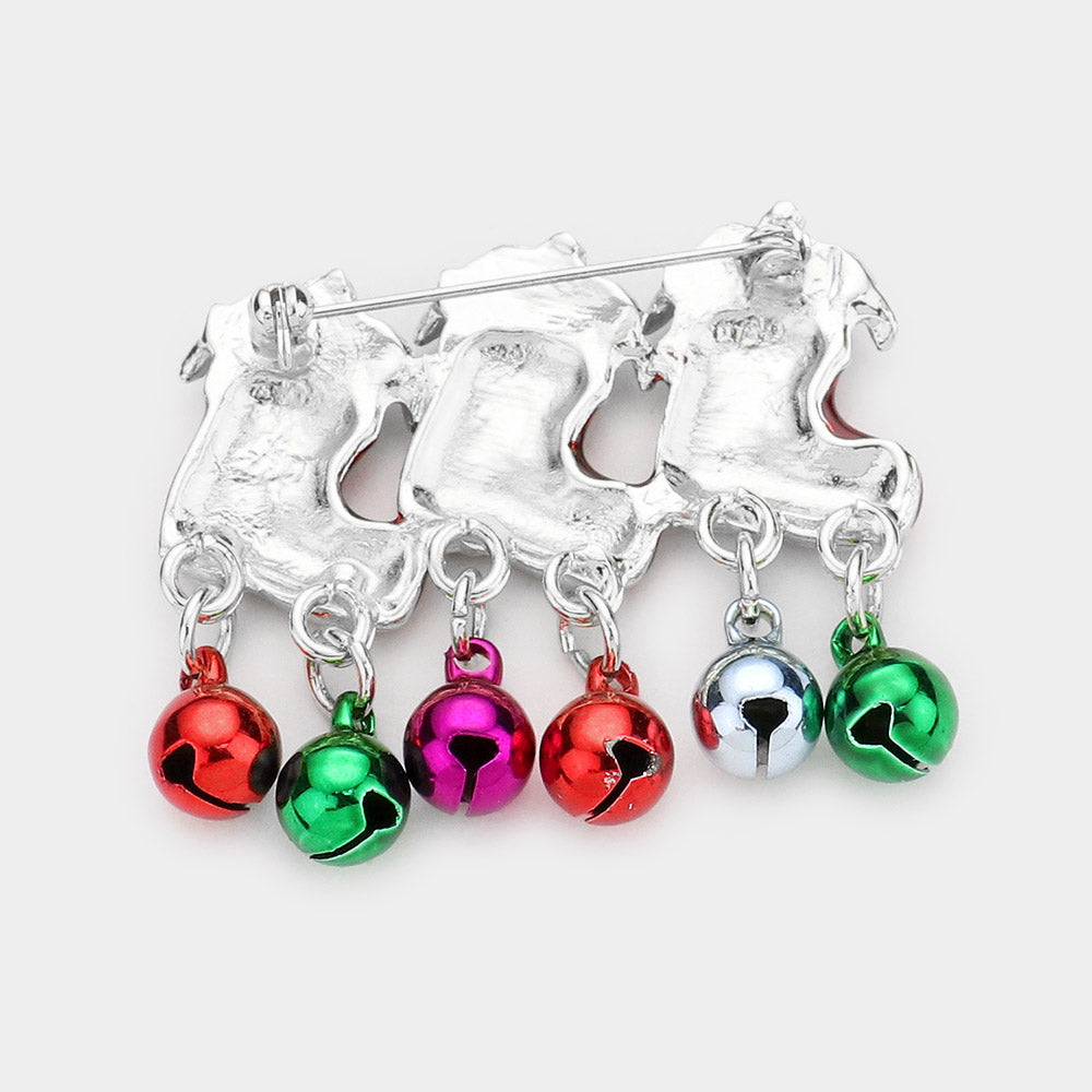 iLLASPARKZ Acrylic Christmas Bell Pin Brooch