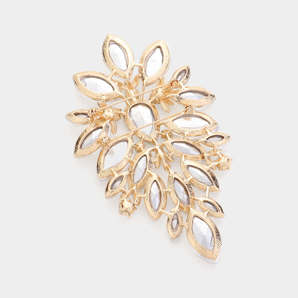 iLLASPARKZ Marquise Stone Cluster Embellished Pin Brooch