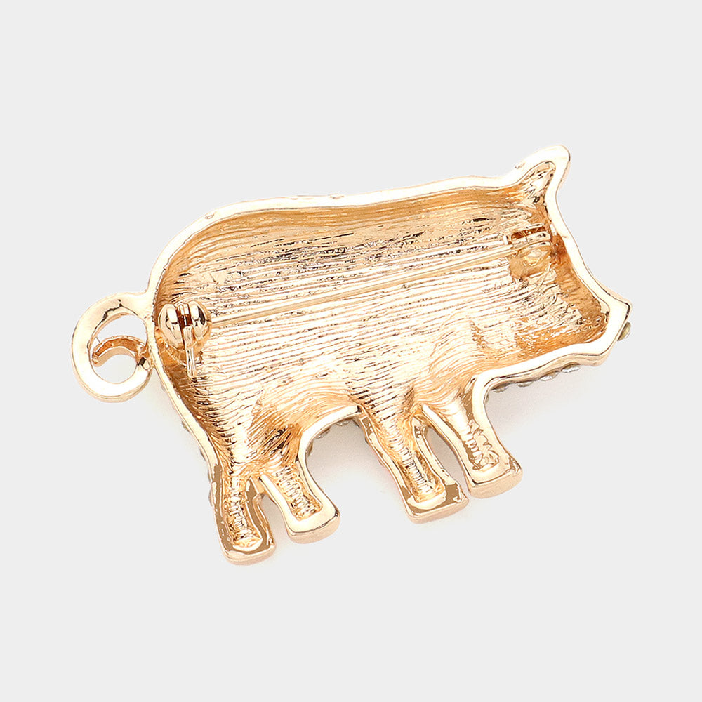 iLLASPARKZ Stone Paved Pig Pin Brooch