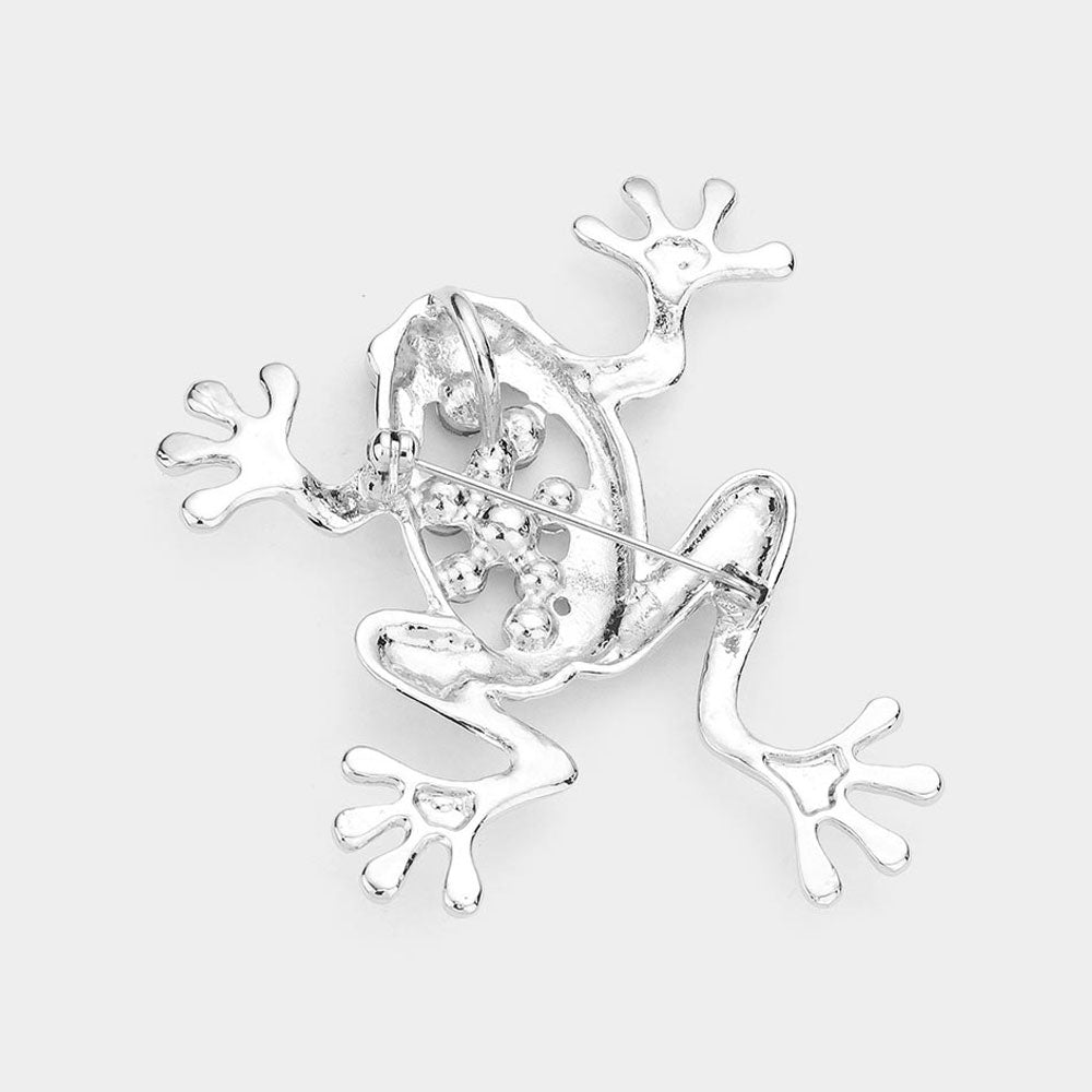 iLLASPARKZ Crystal Accented Frog Pin Brooch / Pendant