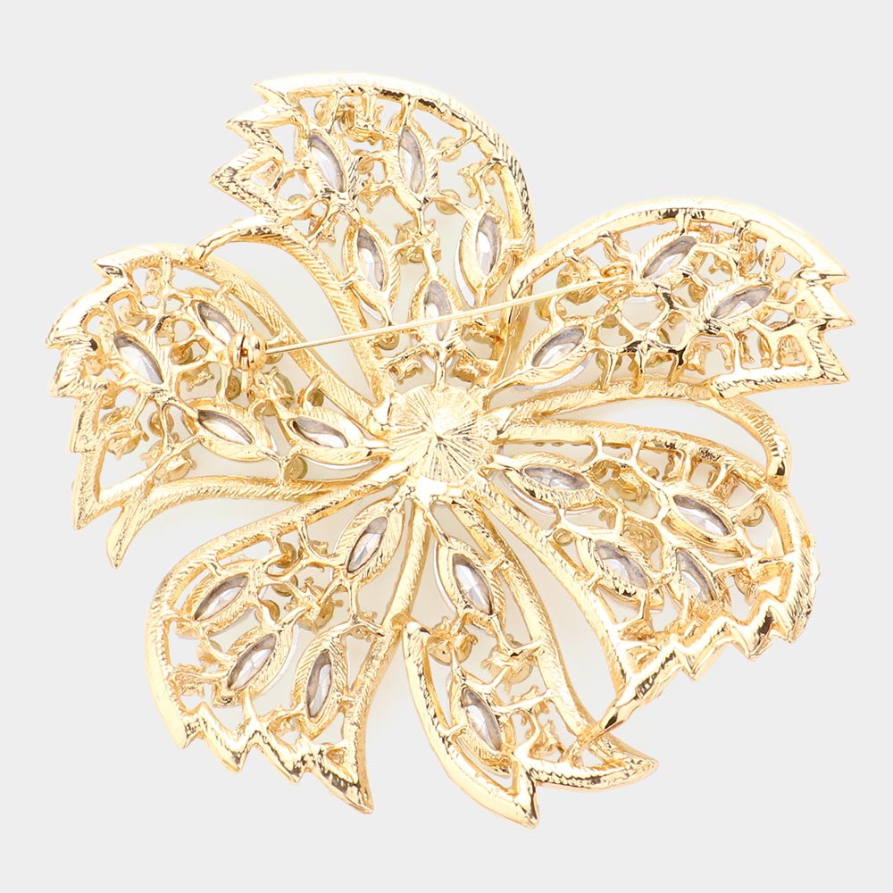 iLLASPARKZ Stone Embellished Oversized Flower Pin Brooch