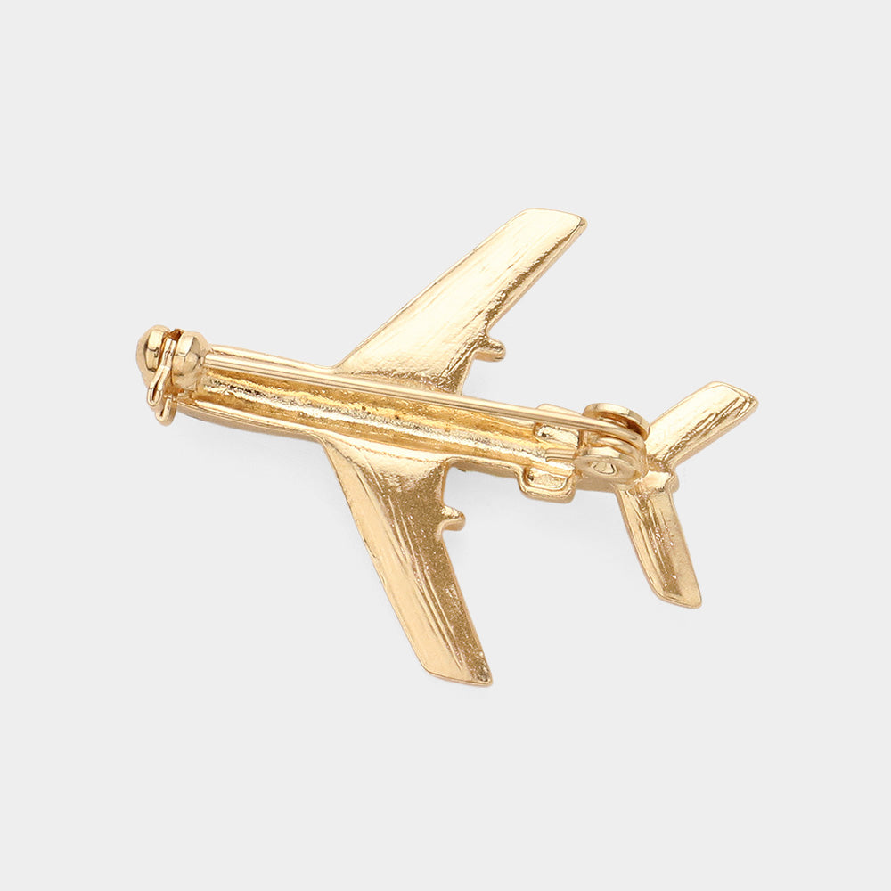 iLLASPARKZ Stone Paved Airplane Pin Brooch