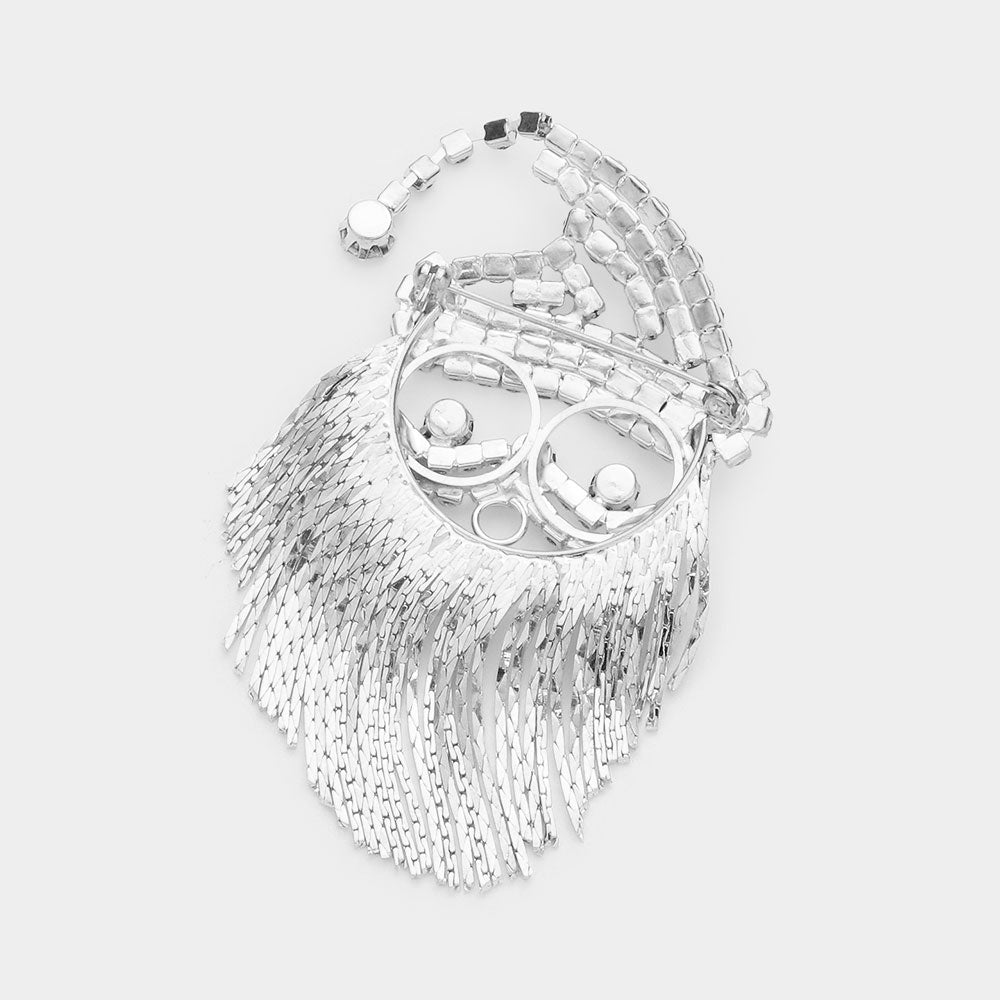 iLLASPARKZ Crystal Santa Claus fringe beard brooch