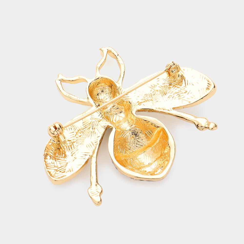 iLLASPARKZ Rhinestone Embellished Honey Bee Pin Brooch