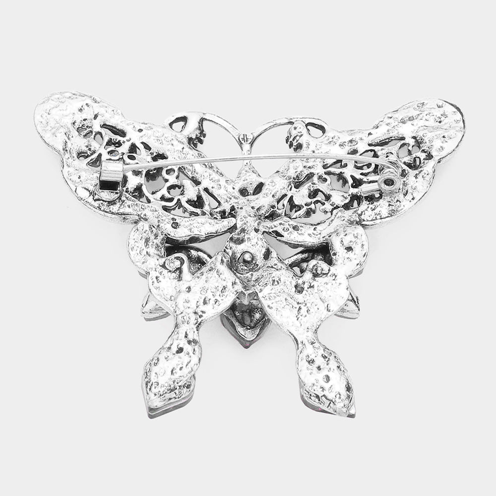 iLLASPARKZ Multi Stone Embellished Butterfly Pin Brooch