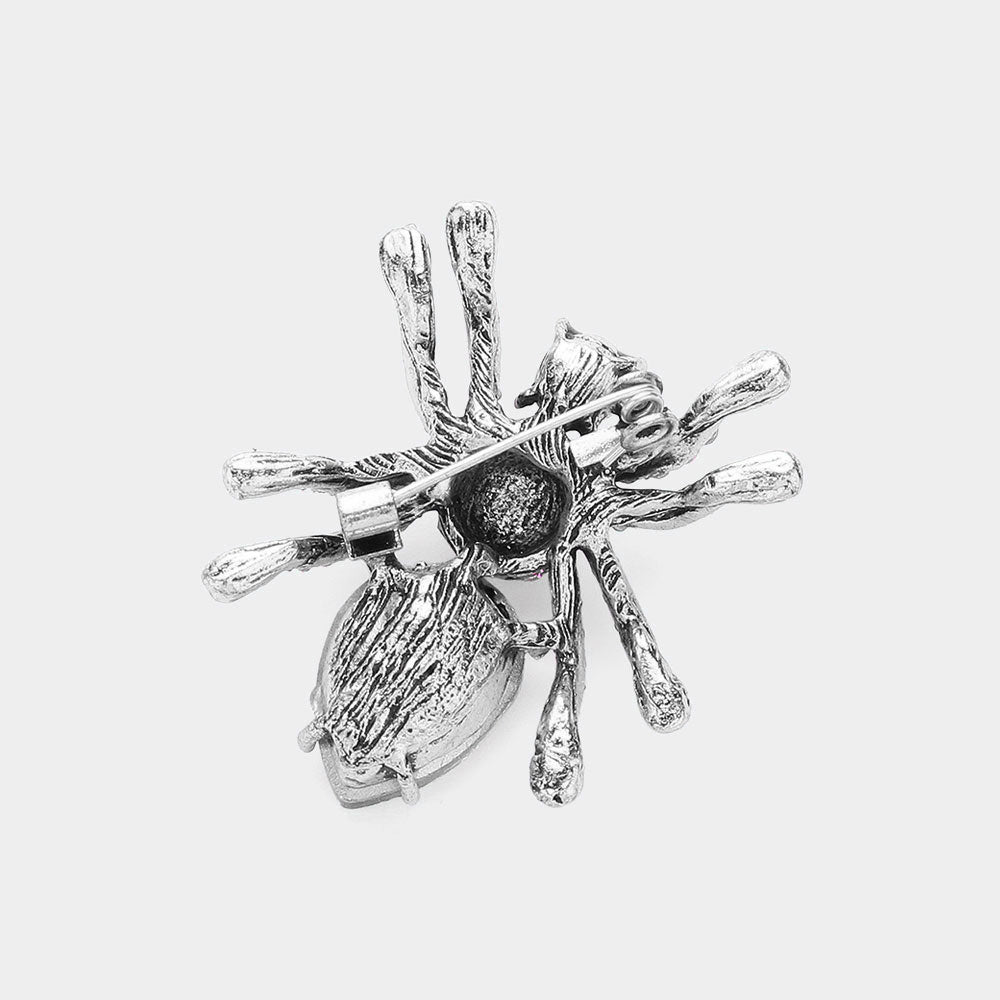 iLLASPARKZ Stone Embellished Spider Pin Brooch