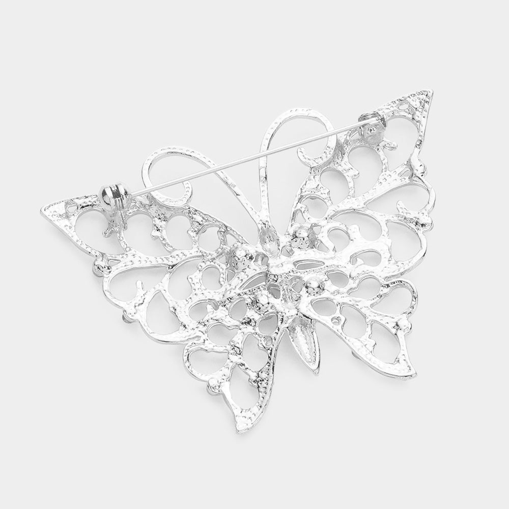 iLLASPARKZ Stone Embellished Metal Butterfly Pin Brooch