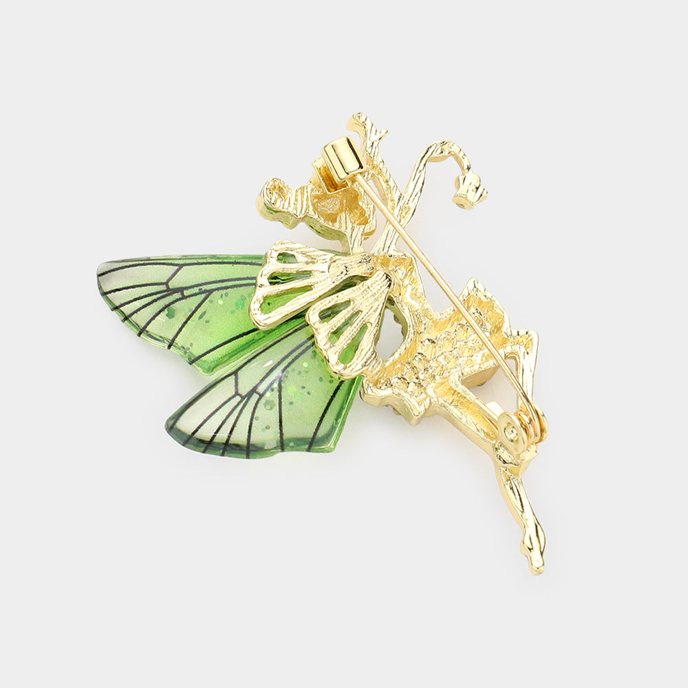 iLLASPARKZ Rhinestone Embellished Tinkerbell Fairy Pin Brooch