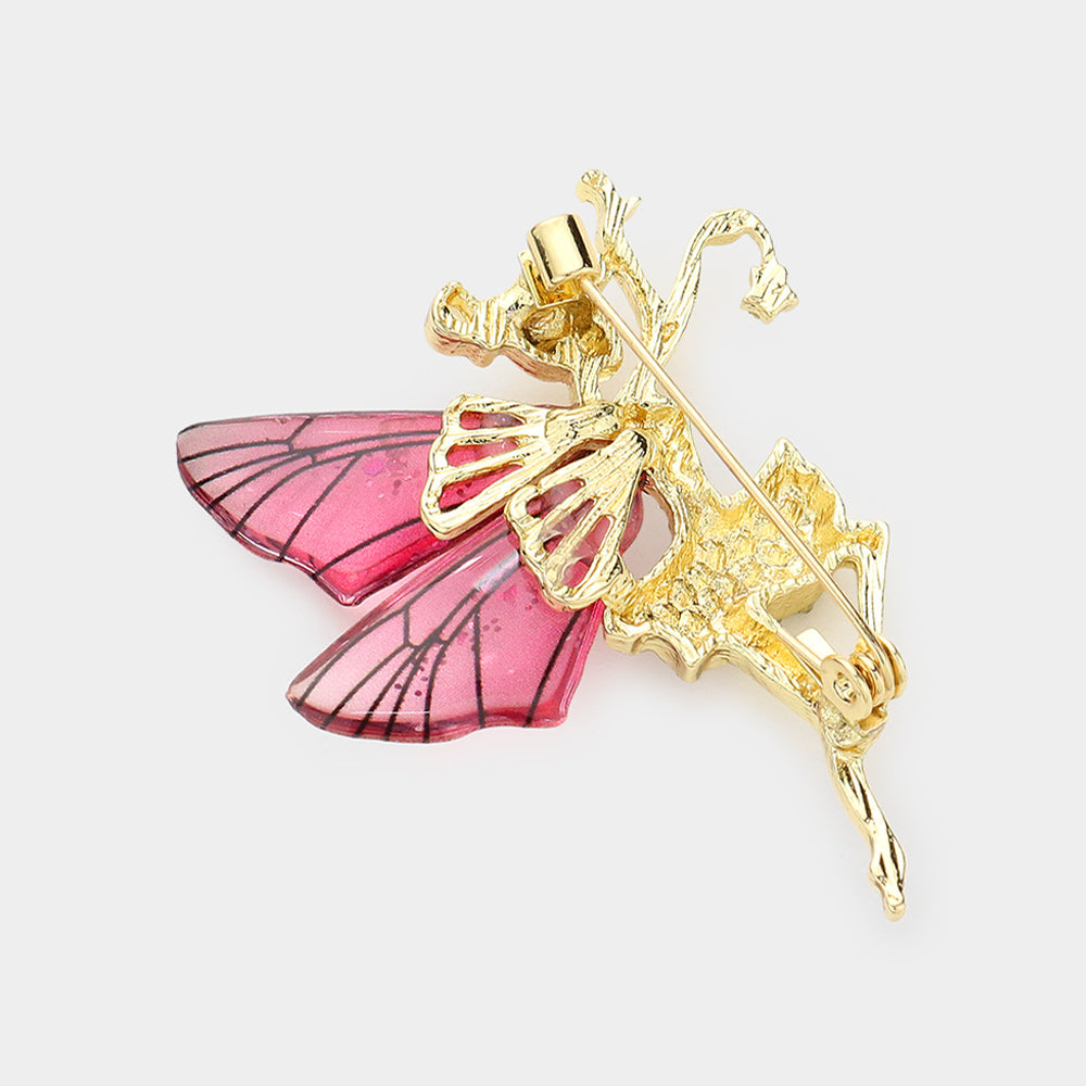 iLLASPARKZ Rhinestone Embellished Tinkerbell Fairy Pin Brooch