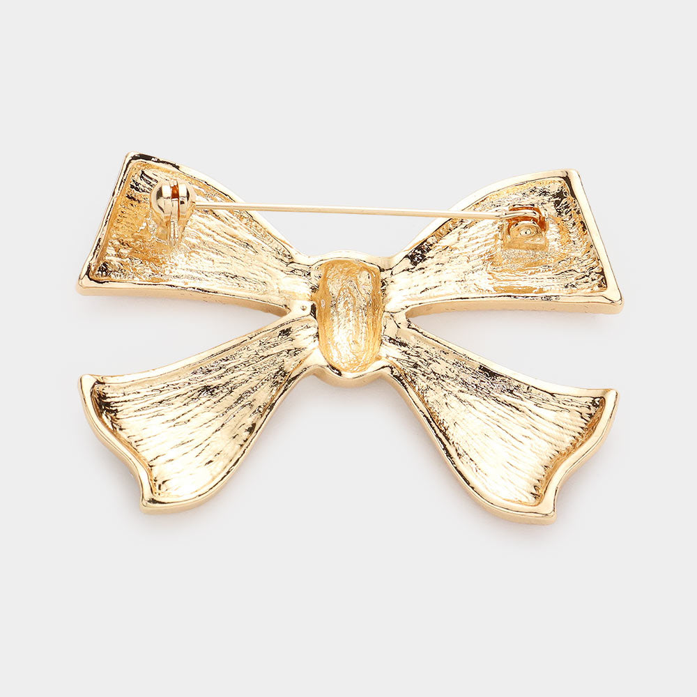 iLLASPARKZ Rhinestone Embellished Bow Pin Brooch