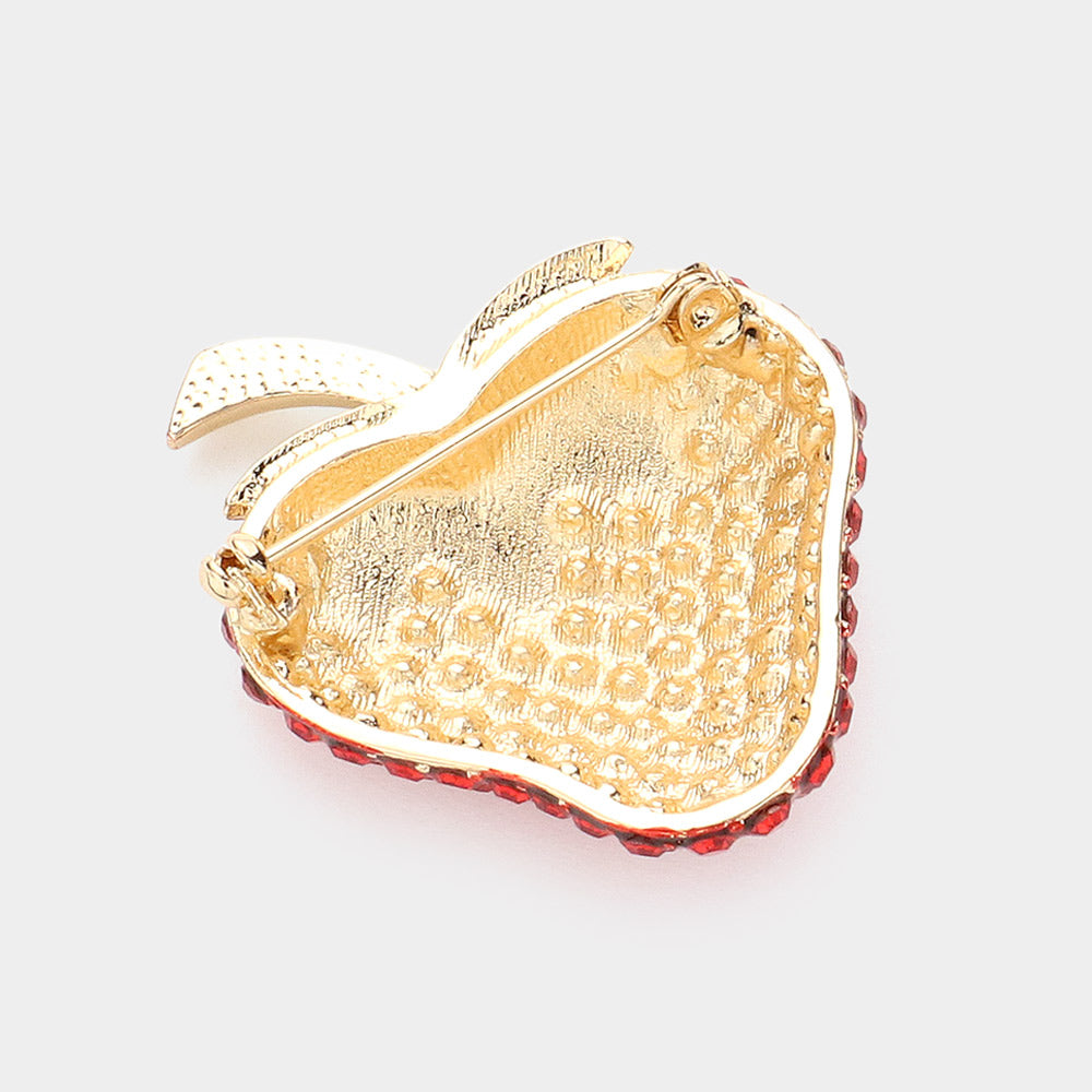 iLLASPARKZ Stone Paved Strawberry Pin Brooch