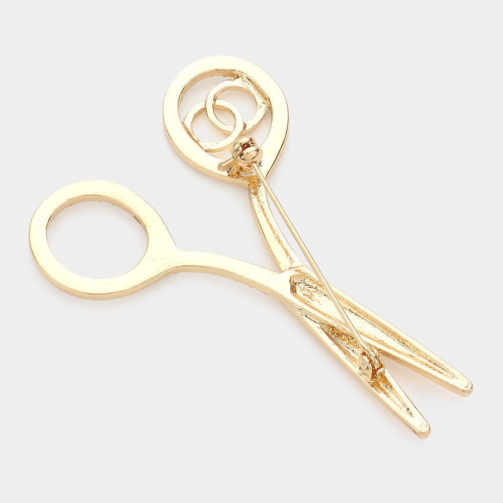 iLLASPARKZ Rhinestone Embellished Scissors Pin Brooch