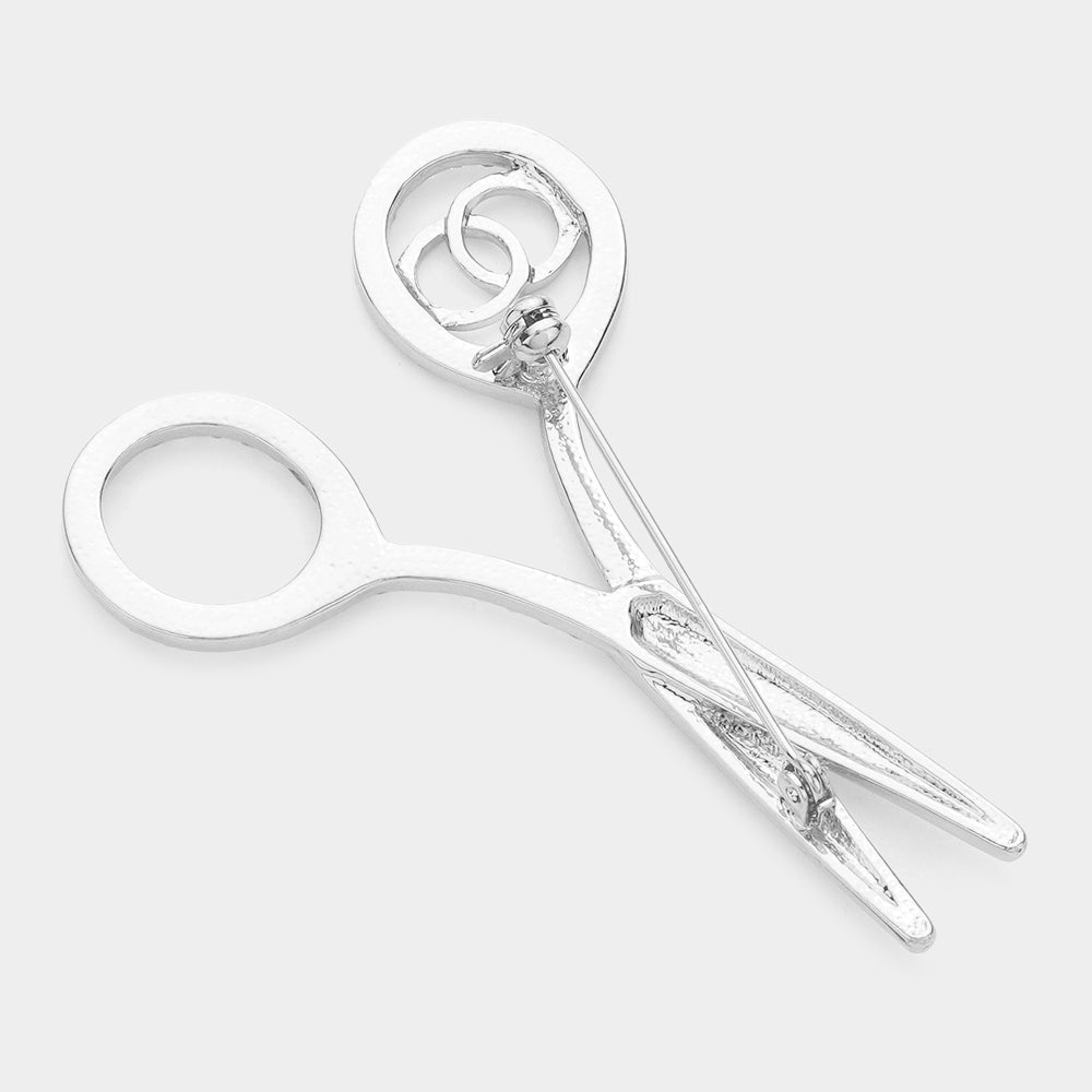 iLLASPARKZ Rhinestone Embellished Scissors Pin Brooch