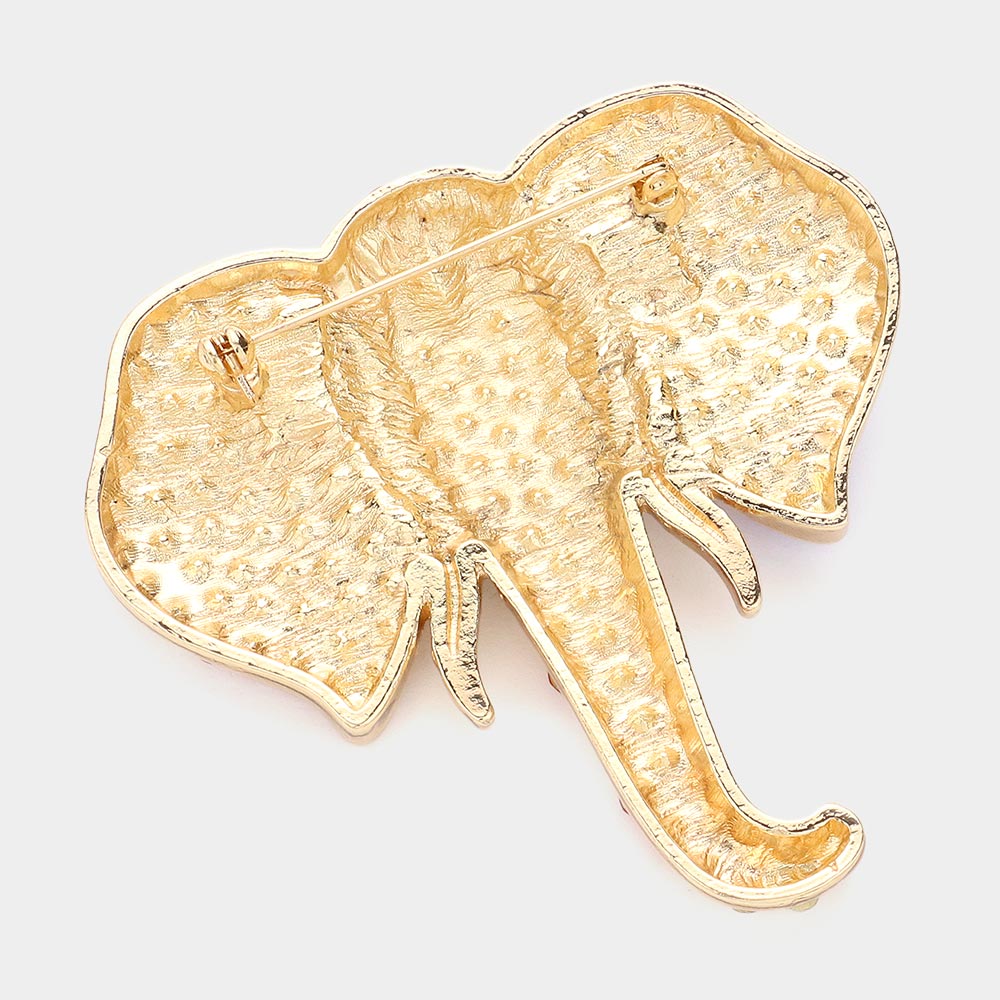 iLLASPARKZ American USA Stone Paved Elephant Pin Brooch