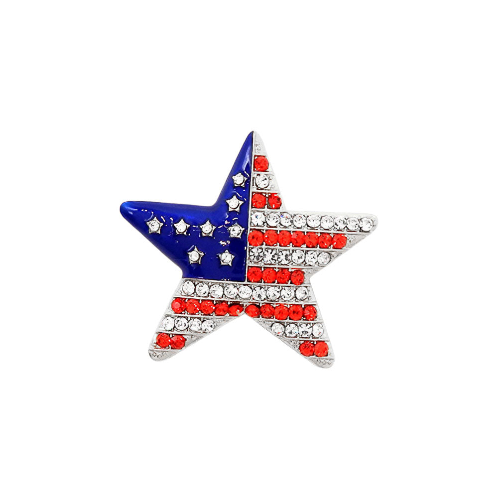 iLLASPARKZ Stone Paved American USA Flag Star Pin Brooch