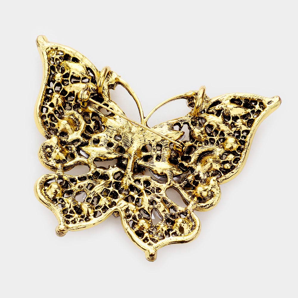 iLLASPARKZ Multi Stone Butterfly Pin Brooch  / Pendant