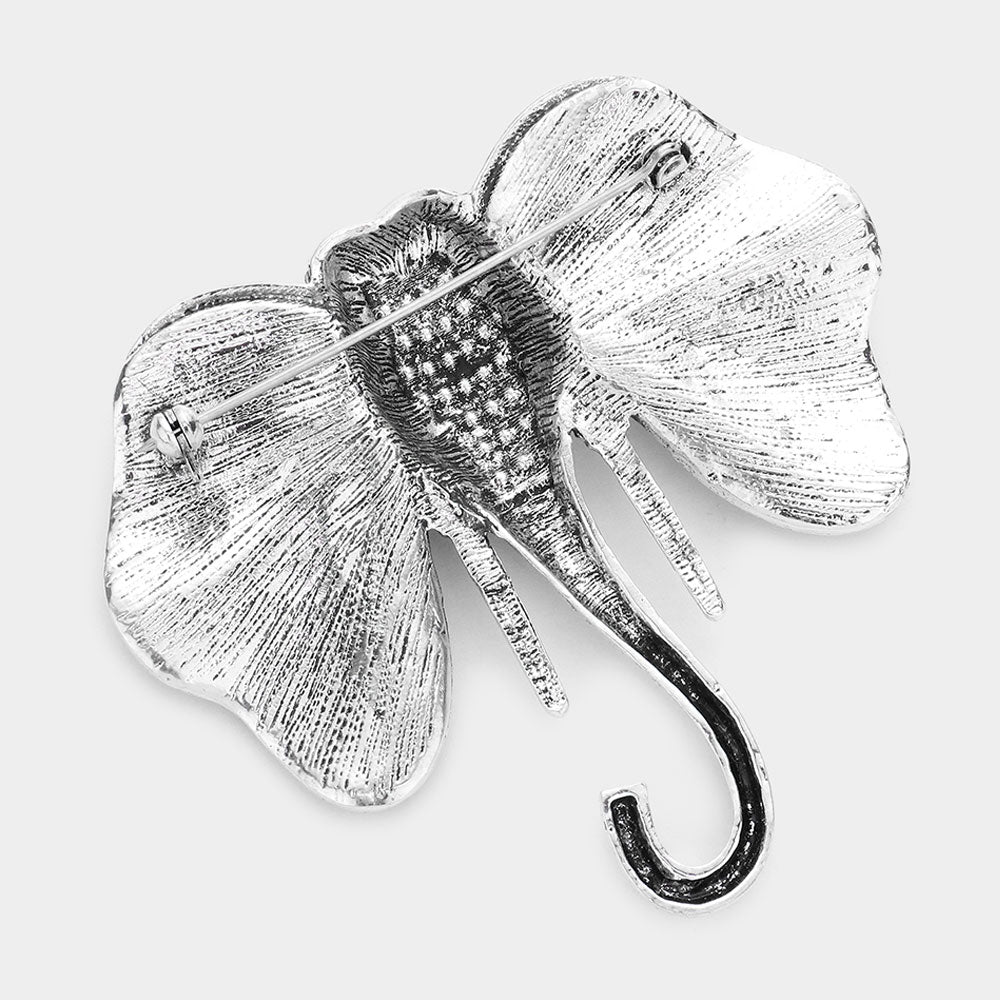 iLLASPARKZ Rhinestone Embellished Elephant Pin Brooch