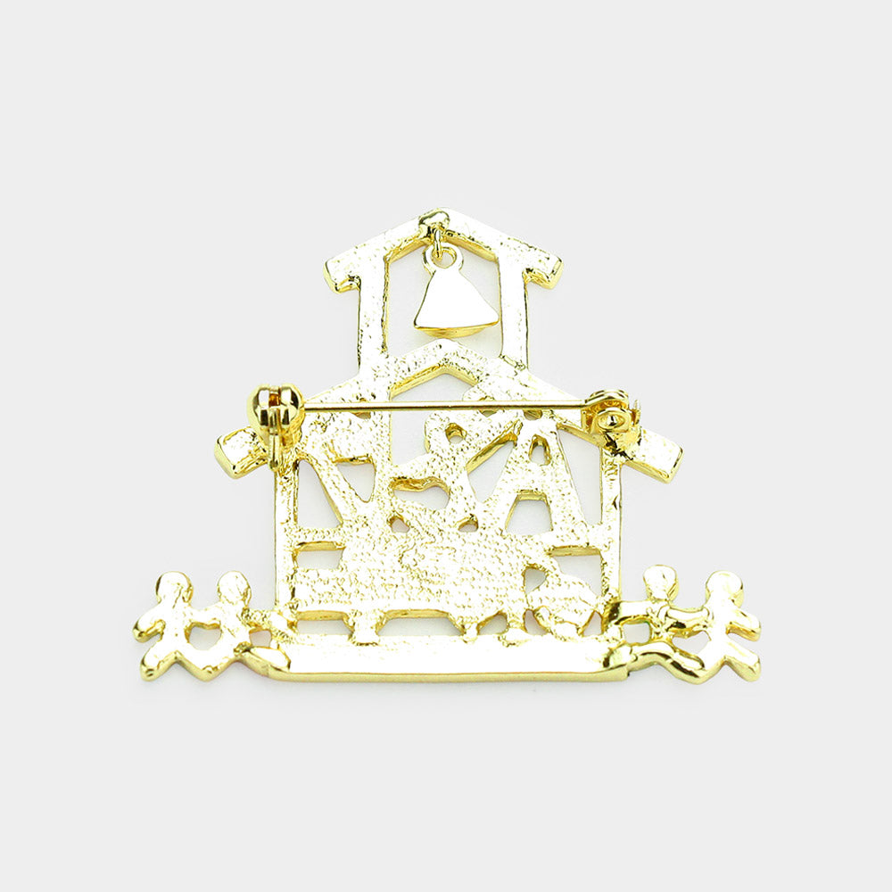 iLLASPARKZ Special Teacher ABC School Bus Apple Baseball Pin Brooch