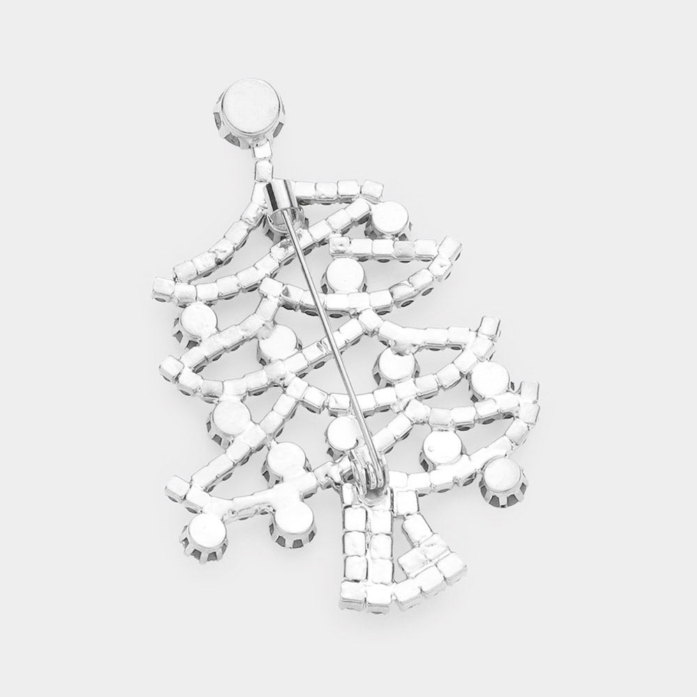 iLLASPARKZ Rhinestone Christmas tree brooch