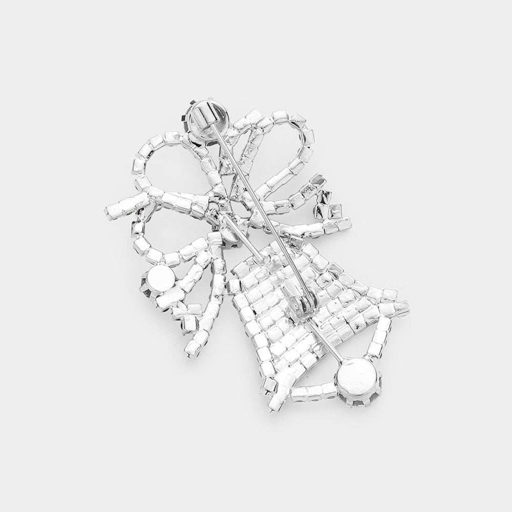 iLLASPARKZ Crystal Pave Christmas Jingle Bell Pin Brooch