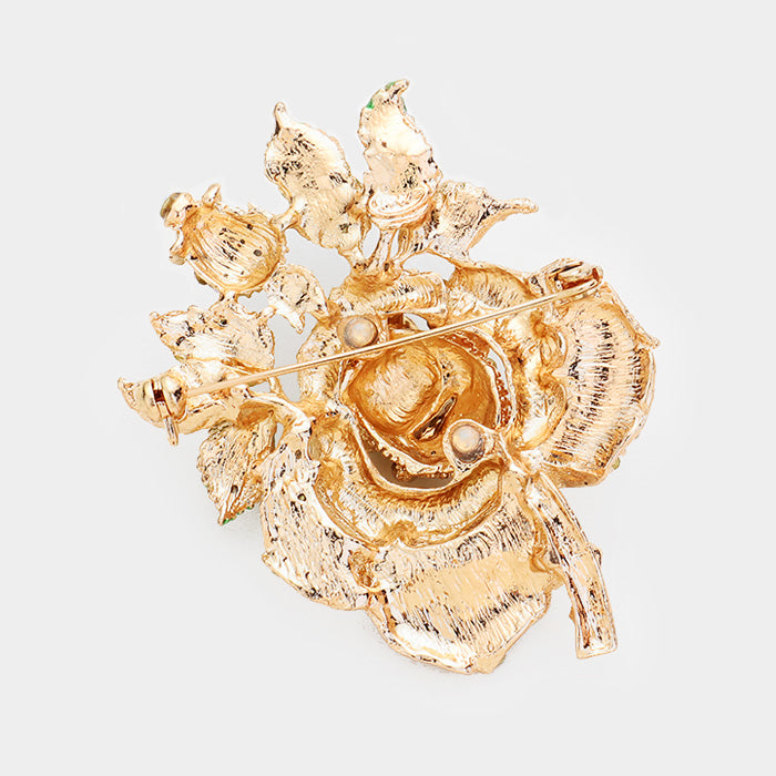 iLLASPARKZ Mini Crystal Pave Rose Brooch