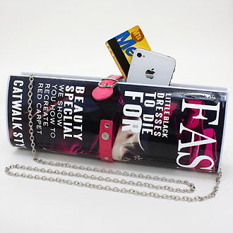 iLLASPARKZ Fashion Magazine Vinyl Clasp Clutch Bag