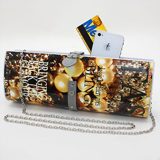 iLLASPARKZ Fashion Magazine Vinyl Clasp Clutch Bag