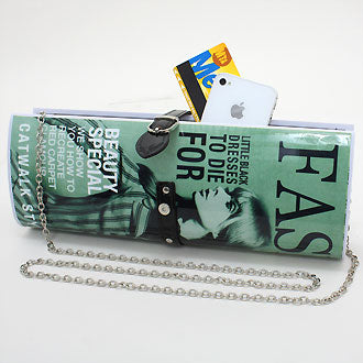 iLLASPARKZ Fashion Magazine Vinyl Clasp Clutch Bag