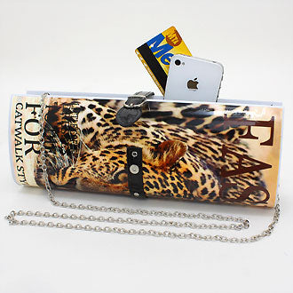 iLLASPARKZ Fashion Magazine Vinyl Clasp Clutch Bag