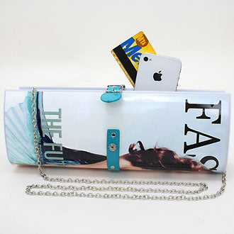 iLLASPARKZ Fashion Magazine Vinyl Clasp Clutch Bag