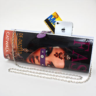 iLLASPARKZ Fashion Magazine Vinyl Clasp Clutch Bag