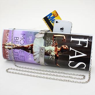 iLLASPARKZ Fashion Magazine Vinyl Clasp Clutch Bag