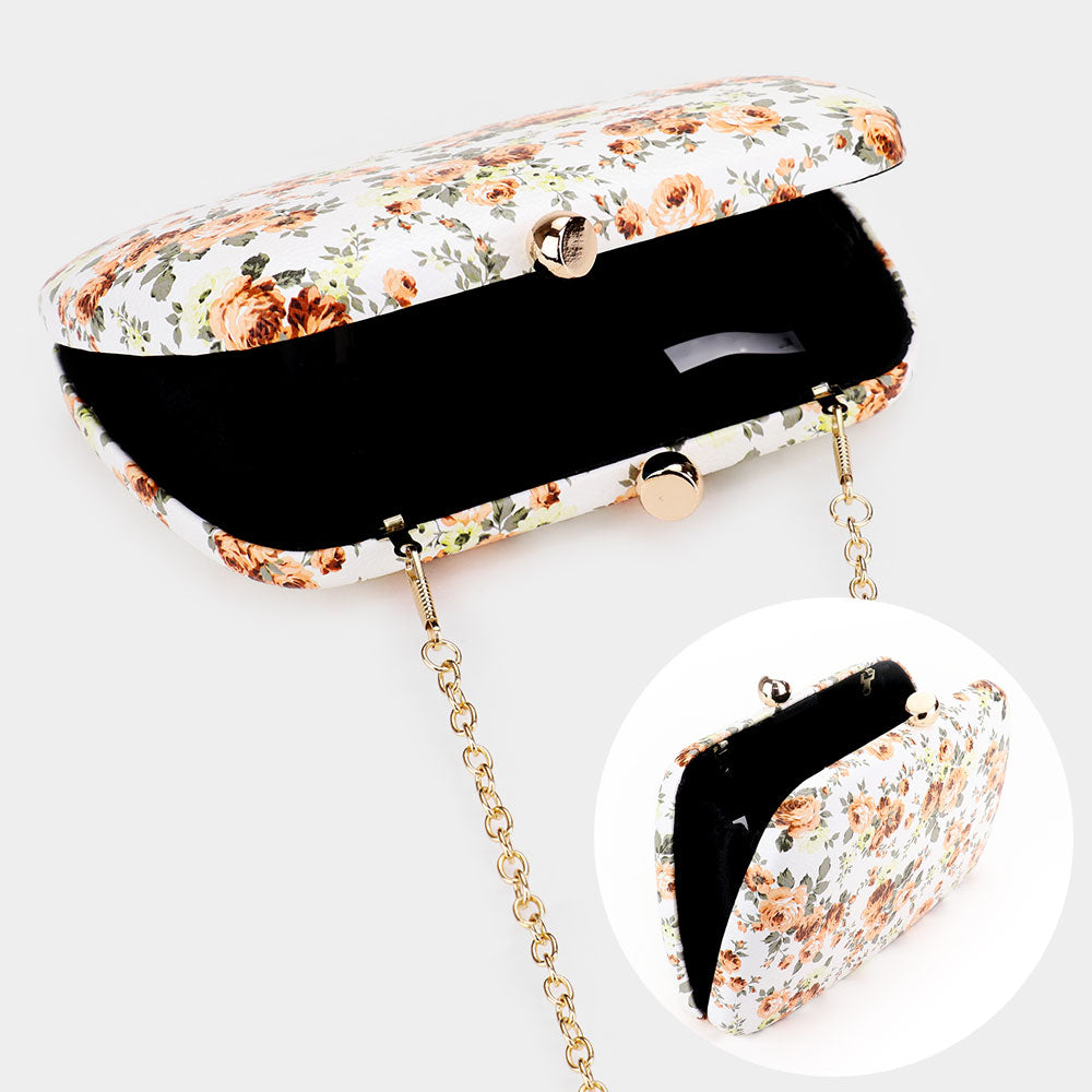 iLLASPARKZ Flower Pattern Faux Leather Clutch Bag