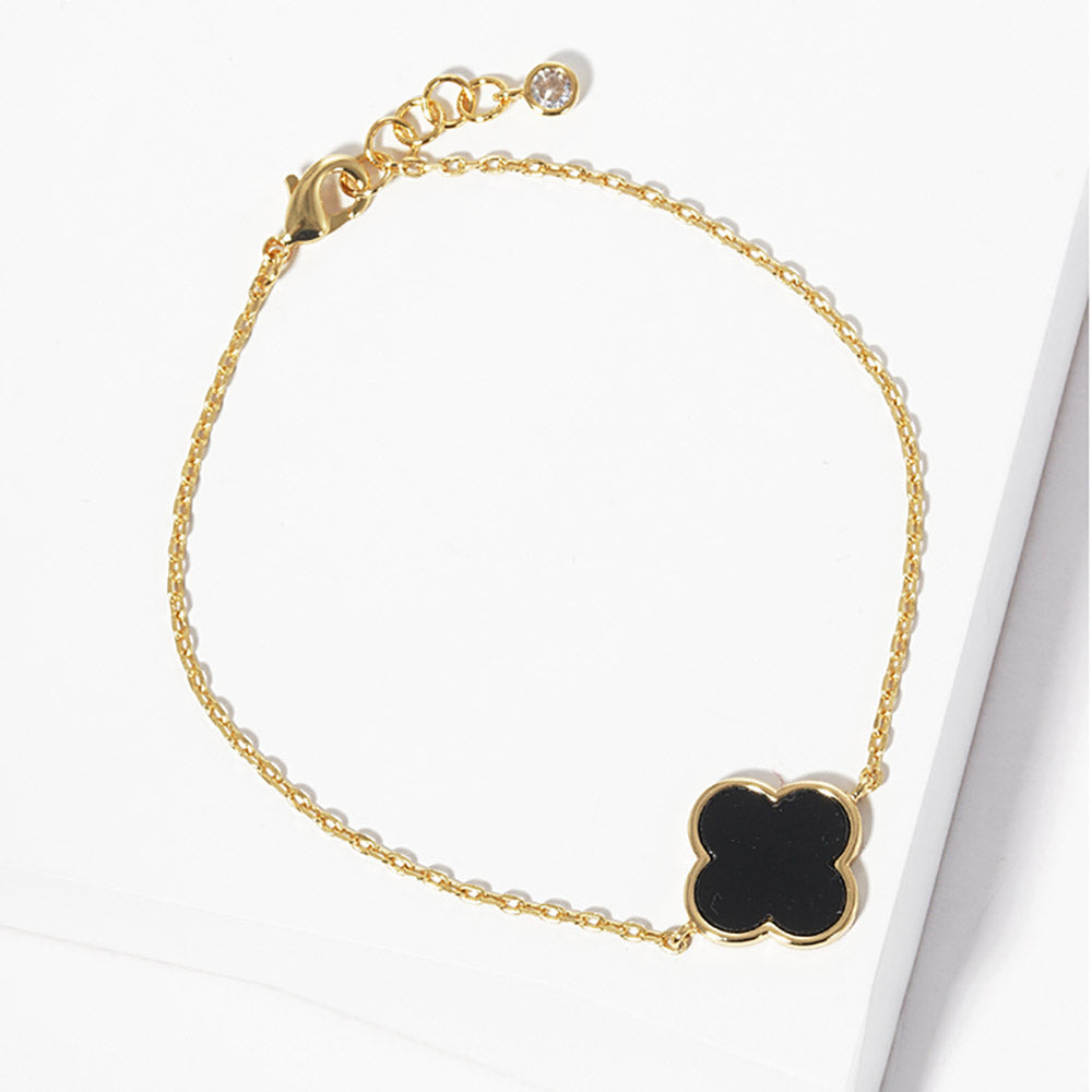 iLLASPARKZ Gold Dipped Quatrefoil Charm Bracelet