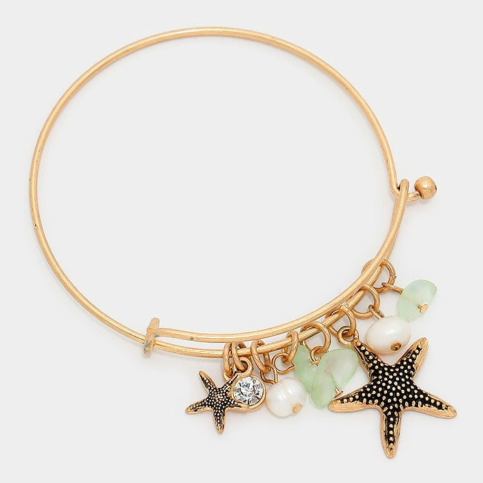 iLLASPARKZ Starfish Natural Stone Charm Hook Bracelet