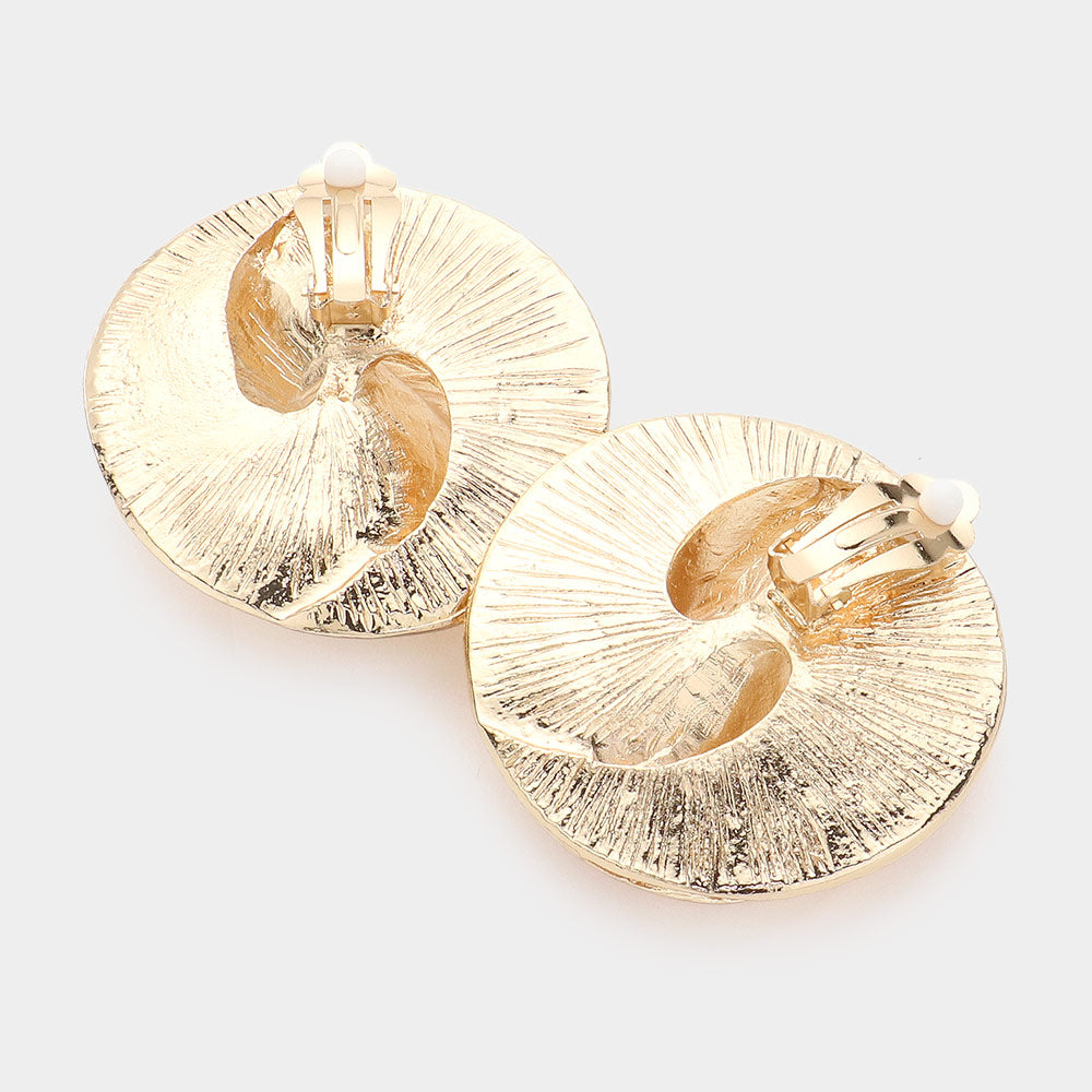 iLLASPARKZ Abstract Textured Metal Clip On Earrings