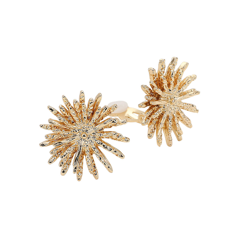 iLLASPARKZ Textured Metal Spike Clip On Earrings