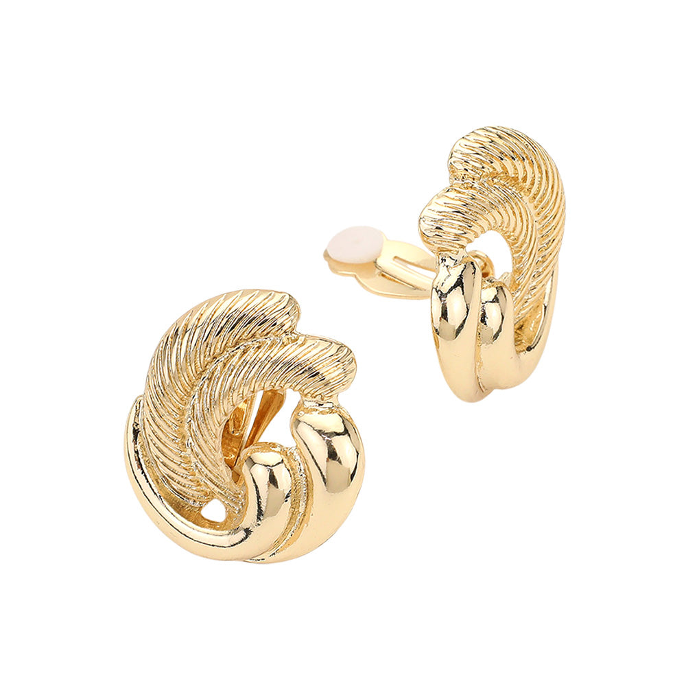 iLLASPARKZ Textured Metal Swirl Clip On Earrings