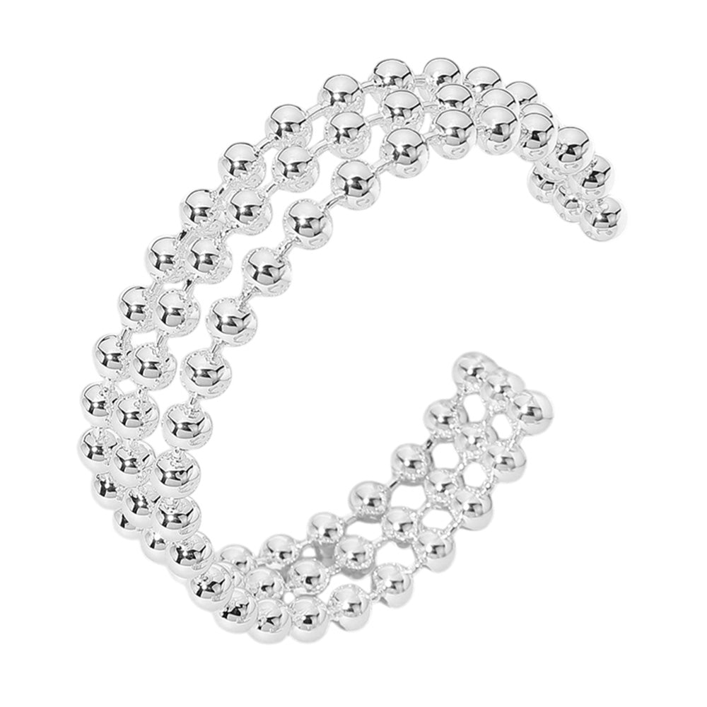 iLLASPARKZ Metal Ball Triple Layered Cuff Bracelet