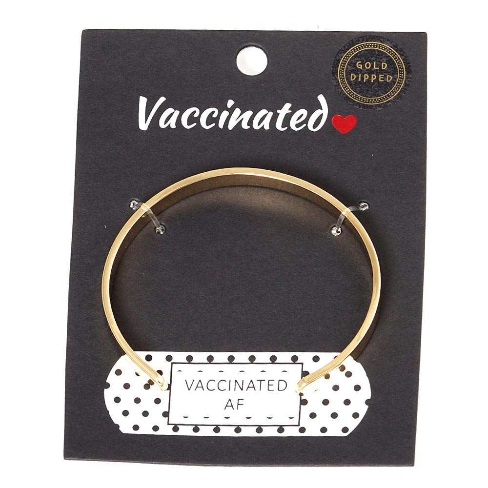 iLLASPARKZ Vaccinated AF Gold Dipped Message Bracelet